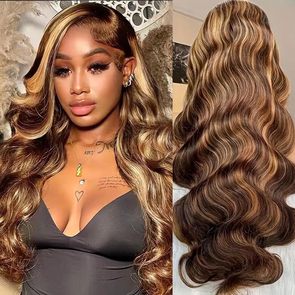 Peruca frontal de renda Hiyoker Ombre Human Hair Body Wave 22"