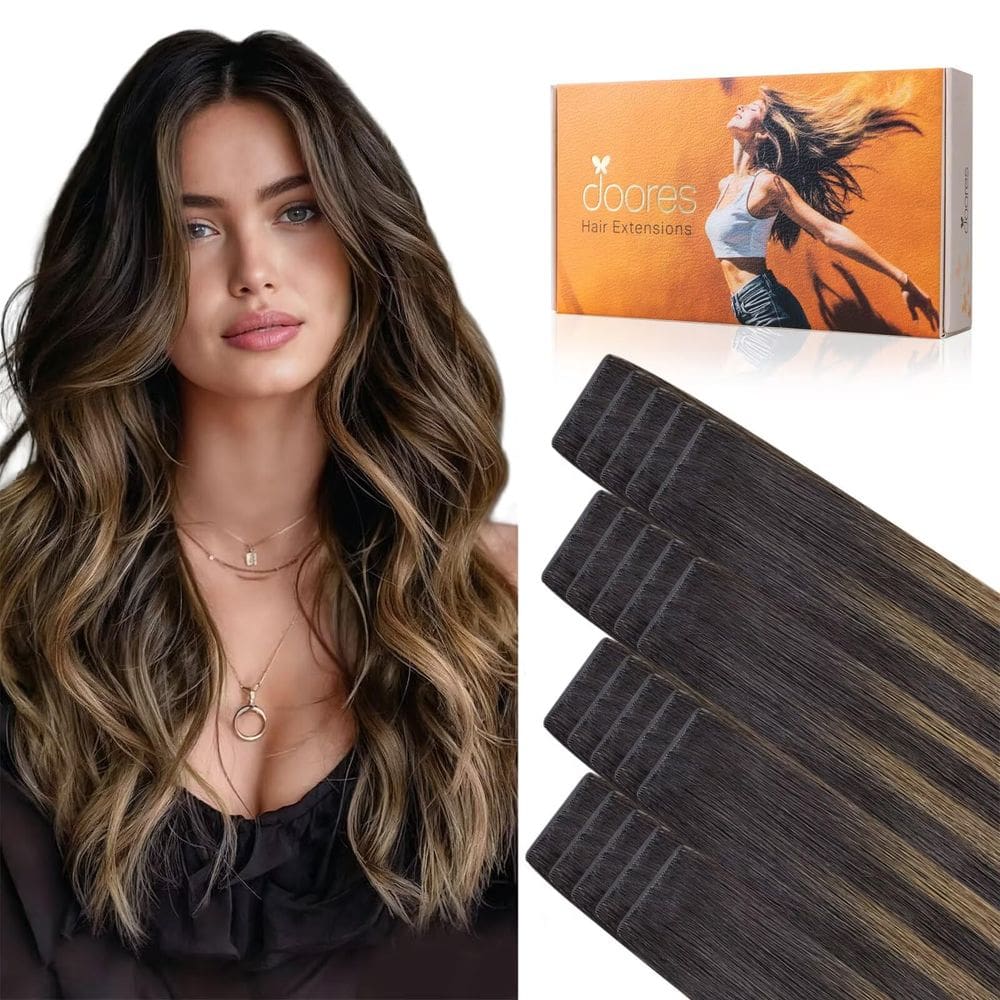 Extensões de cabelo DOORES Invisi Edge Tape-in Dark Brown 50g 40cm