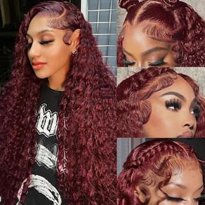 Peruca frontal de renda Cfaimity 13x6 cabelo humano marrom avermelhado 80cm
