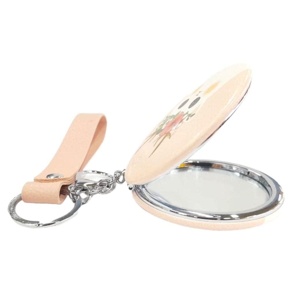 Espelho de Bolsa Redondo com Alça Gatinho Rosa 6 - Quanhe