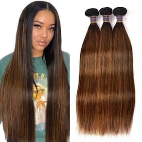 Hair Weave Gzorouzr P4/30 Straight Highlight 3 pacotes de 28 a 76 cm