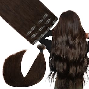 Extensões de cabelo SURNEL Seamless Clip em marrom escuro de 40 cm