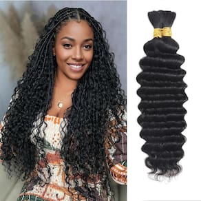 Cabelo trançado humano ONICE Deep Wave 12A Wet & Wavy 20", 2 pacotes