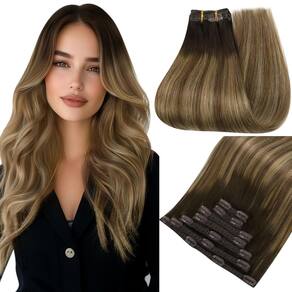 Extensões de cabelo Easyouth Clip em cabelo humano real de 18 polegadas