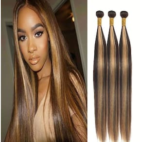 Hair Weave Gzorouzr P4/27 Straight Highlight 100% cabelo humano
