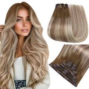 Extensões de cabelo Clip in Easyouth Real Human Hair 120g 40cm