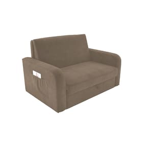 Sofá Cama com Baú 2 Lugares Daiane Capuccino Matrix