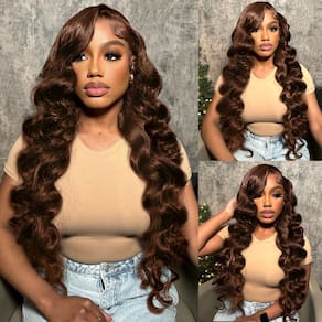 Peruca frontal de renda ELFSECRET Loose Deep Wave 30" 180% de densidade