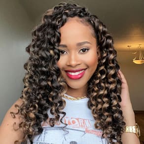 ToyoTress Ocean Wave para cabelo de crochê, 16 polegadas, 8 pacotes, marrom