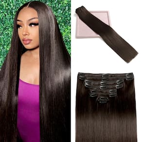 Extensões de cabelo Clip in POGINJA Real Human Hair 40cm 90g