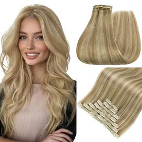 Extensões de cabelo Easyouth Clip em cabelo humano real de 22 polegadas