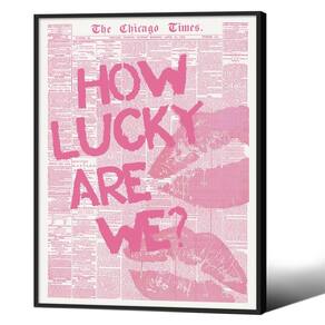 Impressão artística de parede AEDNX How Lucky Are We Pink Retro 30x40cm