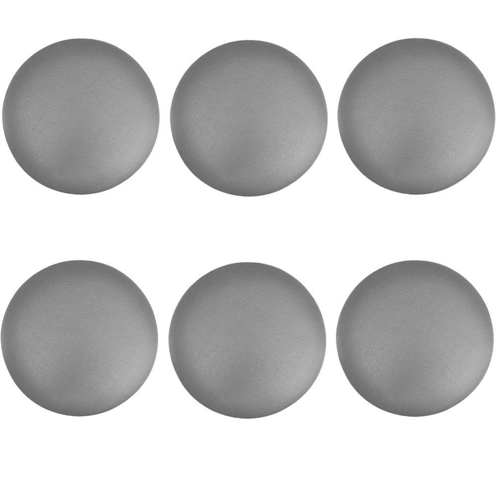 Kit 06 Assentos Redondo Banqueta Cadeira Estofados Poltronas H02 Corino Cinza 25 cm - Lyam Decor