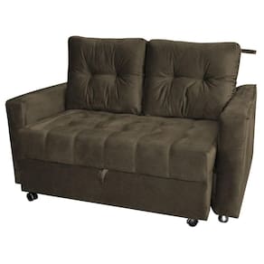Sofá Cama Reclinável 2 Lugares 140cm Drika Marrom Matrix