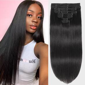 Extensões de cabelo FZV Real Human Hair Clips Ins 110 g 8 unidades