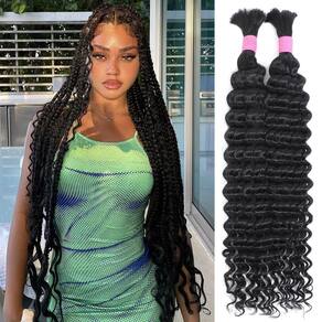 Human Braiding Hair Glosswave Deep Wave 22 polegadas, 200 g, 2 pacotes