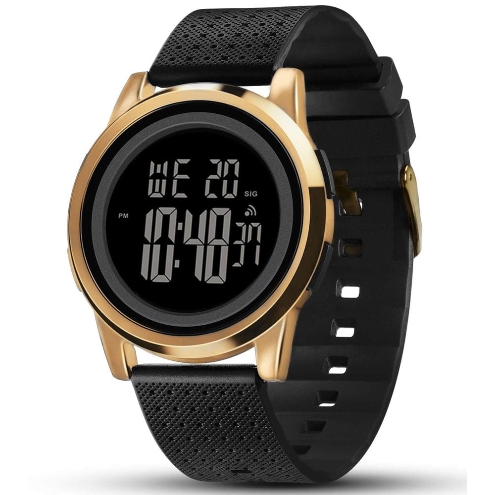 Relógio em aço inoxidável impermeável digital ultrafino YUINK