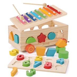 Conjunto de quebra-cabeças numéricos Shape Sorter Xilofone Montessori Jessruly