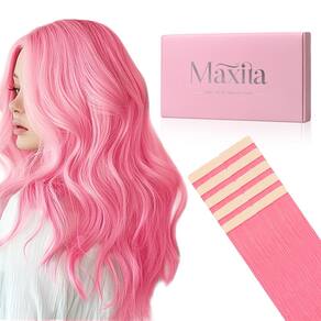 Fita adesiva em extensões de cabelo MAXITA Light Pink Human Hair 24in