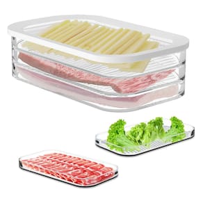 Recipiente de carne de almoço XVAJT de 3 camadas empilhável para geladeira