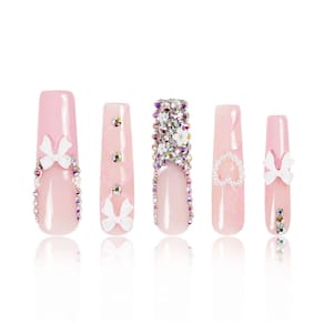 Pressione as unhas LOVFUL Vintage Shortcake com cristais de 4,3 cm
