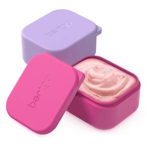 Conjunto de recipientes de silicone Bentgo Sidekicks, pacote com 2 unidades, 80 ml (lavanda e rosa)