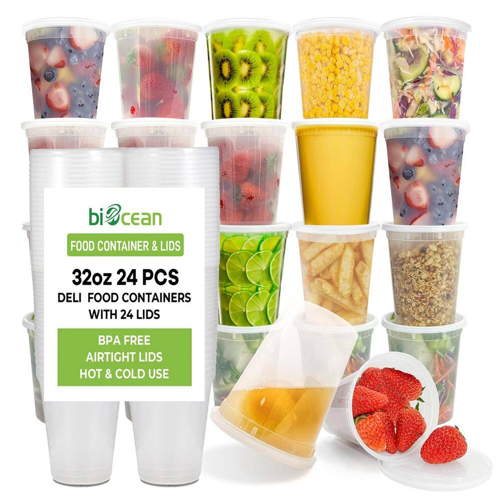 Recipientes de armazenamento de alimentos biocean Resuable Deli 960ml 24 Set