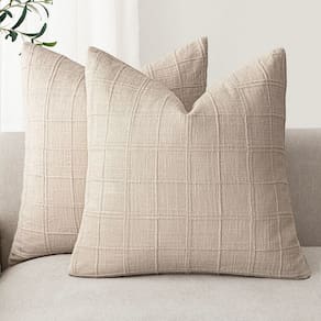 Capas de almofada Findtower Linen Check 55x55cm, conjunto de 2