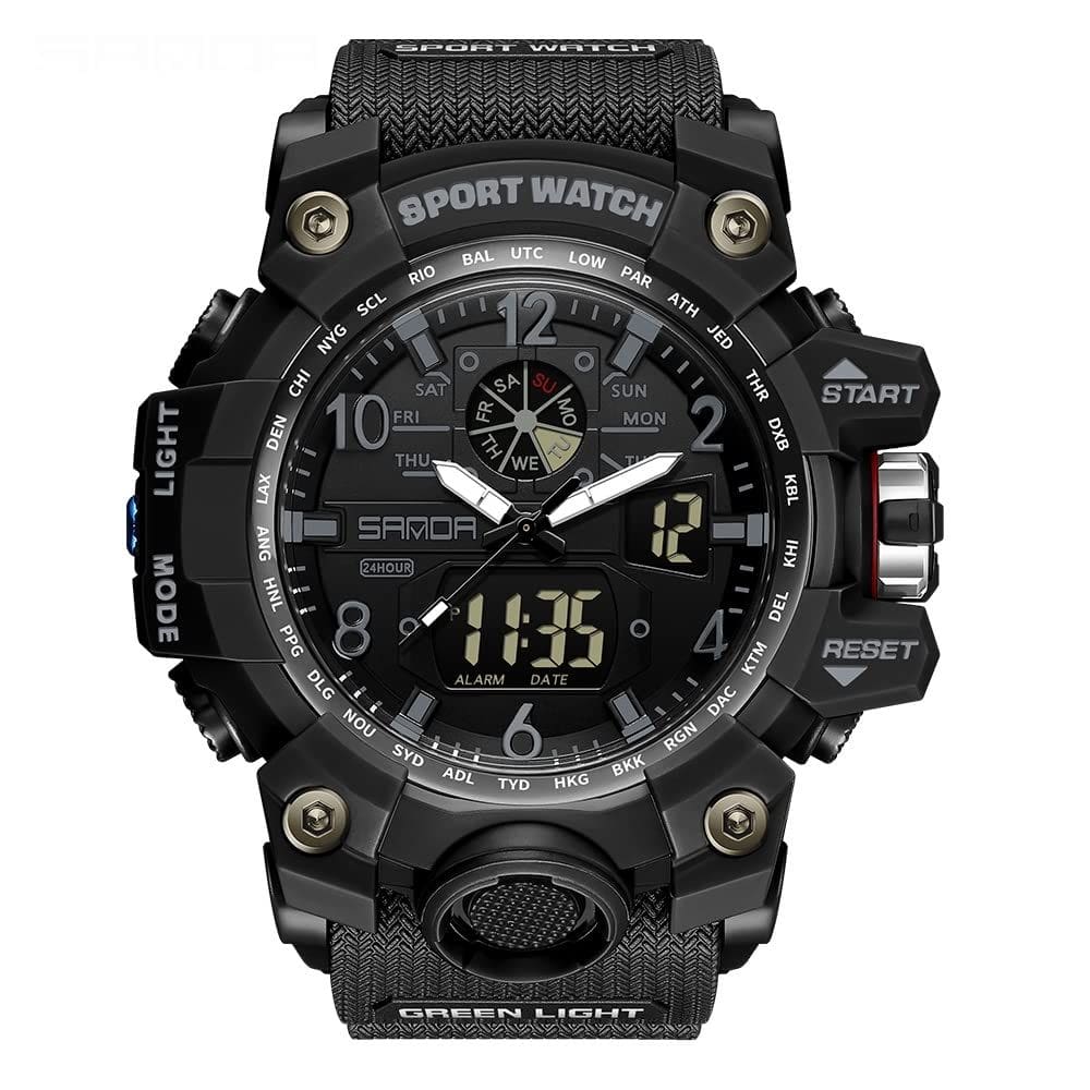Relógio AIMES Mens Sports Outdoor Waterproof Analógico Digital