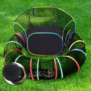 Compartimentos externos para gatos Love`s Cabin Rainbow com barraca e túnel