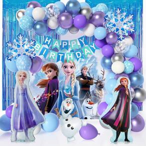 Decorações de festa Reykeosun Frozen Birthday 82 unidades