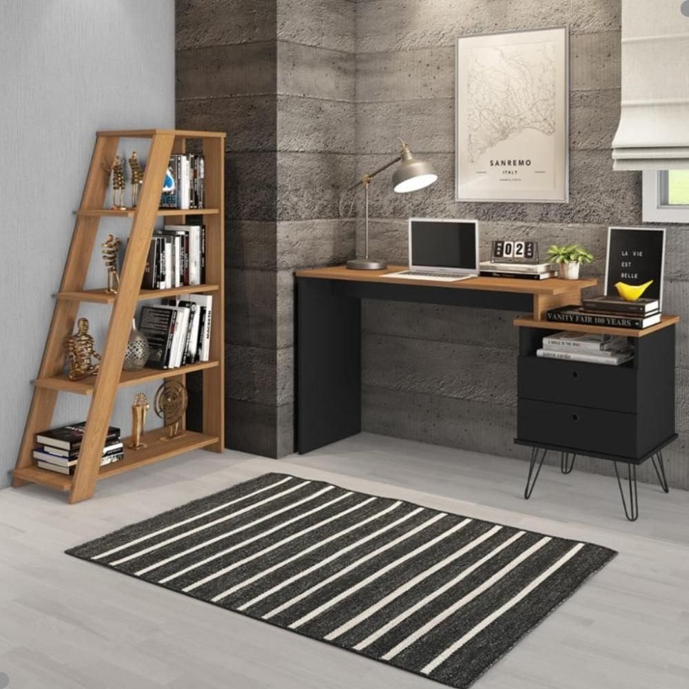 Escrivaninha e Estante Fátima Freijó Preto