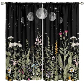 Cortinas Blackout GoDazzling Floral para sala de estar 132x213cm