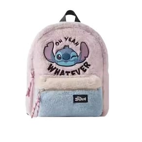Mochila com design de pelúcia Stitch para crianças e meninas
