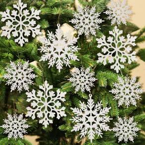 Enfeites de floco de neve de Natal Kockuu White Plastic 36 unidades