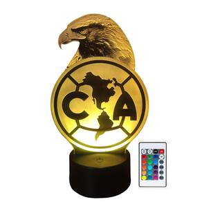 Lâmpada LED 3D Aguilas America Soccer Touch Control + Remote