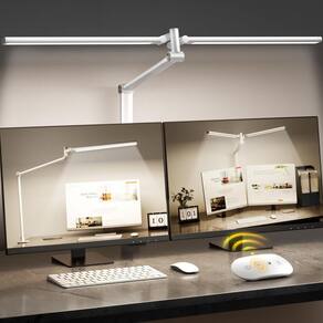 Lâmpada de mesa LED JELIMOV Double Swing Arm Stepless Dimming