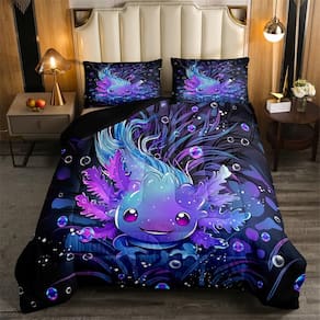 Conjunto de edredom Feelyou Cute Axolotl Full Size Salamander