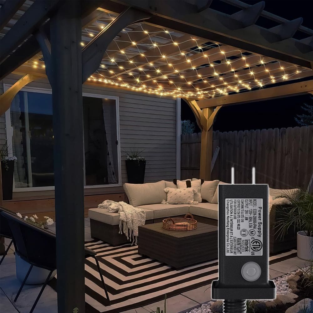 Gazebo LED Net Lights Eueasy Outdoor 360, 10 x 10 pés, branco quente