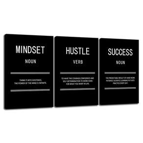 Arte de parede em tela WYJZDZQ8 Inspirational Mindset Hustle Success