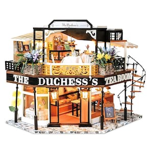 Kit de casa de bonecas em miniatura DIY Spilay The Duches`s Tea Room K68