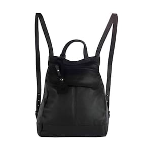 Mochila de Couro autêntico Maluzinha Compacta e Elegante Pret