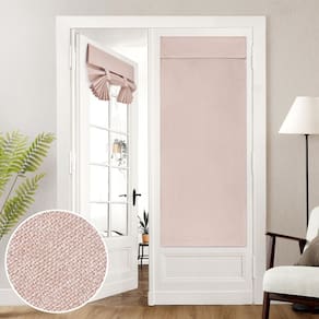 Cortinas de porta francesas HOMEIDEAS Linen Blackout 66x173cm Blush