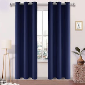 Conjunto de cortinas Blackout DWCN Navy com 213 cm de comprimento e 2 painéis