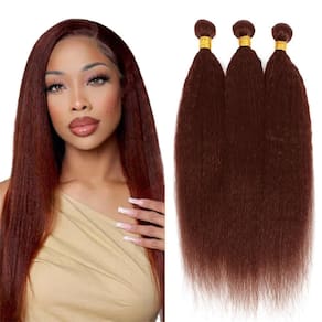 Pacotes de cabelo Condescendência Cobre Vermelho Marrom Yaki Wave 35-45cm