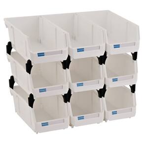 Caixas de armazenamento AERCANA de plástico branco montadas na parede (pacote de 9)