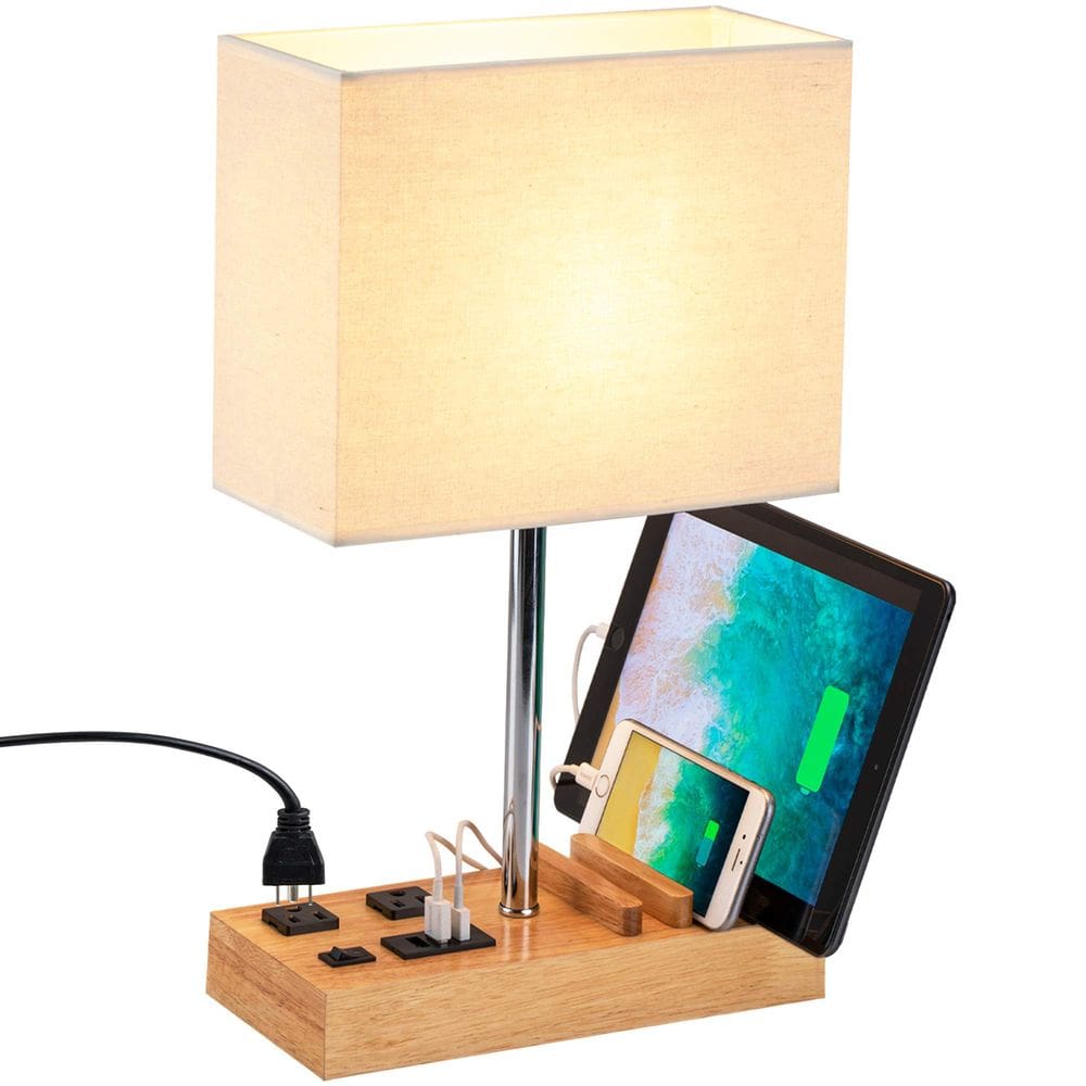 Candeeiro de mesa Dreamholder com 3 portas de carregamento USB e 2 tomadas AC