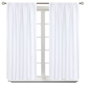 Cortinas BGment Rod Edição de Bolso, brancas, 102 x 102 cm, privacidade, 2 painéis