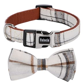 Coleira para cães Faleela Soft & Comfy Bowtie removível bege M