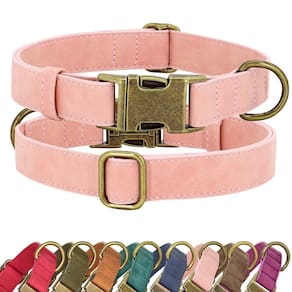 Coleira para cães Didog Soft Leather Durable com liberação rápida S
